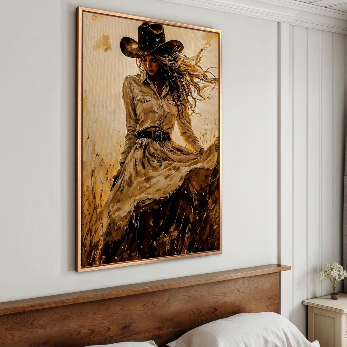 Vintage Cowgirl Art Print, Rustic Western Decor - Image 4