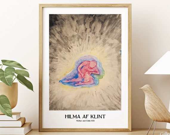 Hilma Af Klint Poster Abstract Colorful Wall Art Vintage Exhibition Print Scandinavian Room Decor Housewarming Wall Art