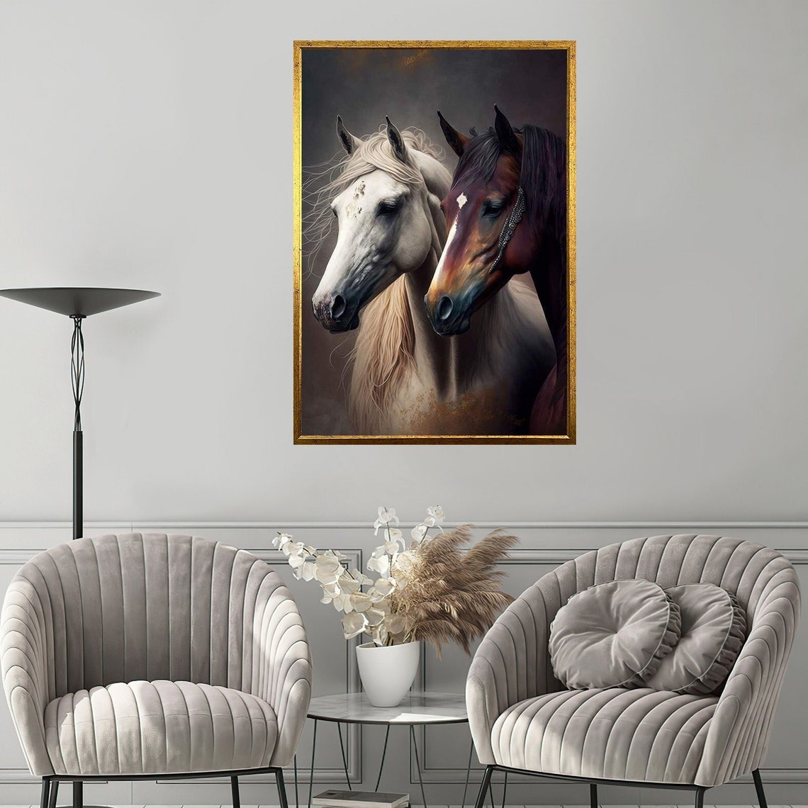 Brown Horse Print Prancing Horse Wall Art Race Horse Painting Horse Portrait Print Ready To Hang