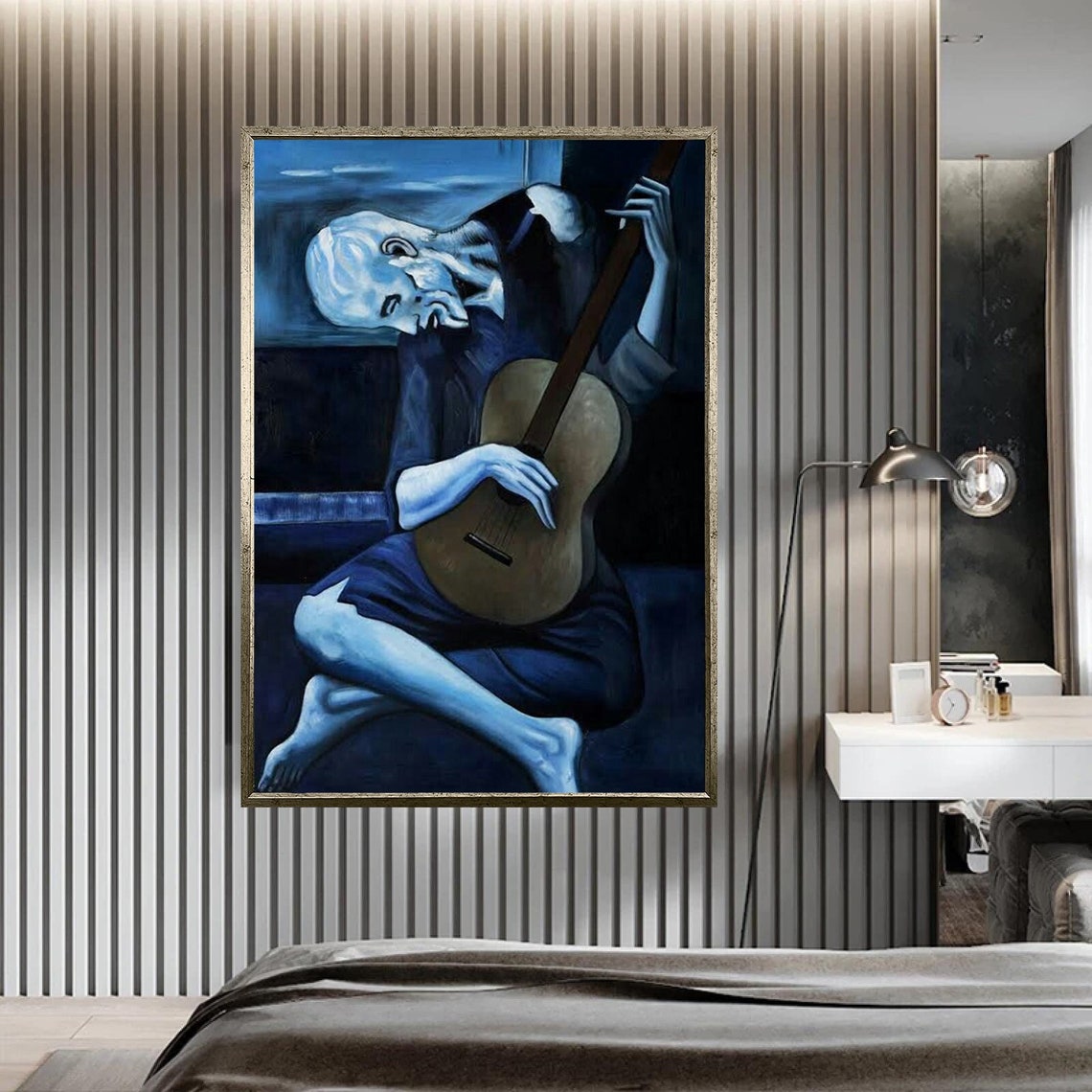 Picasso Old Guitarist Blue Period Classic Masterpiece Art Print Poster