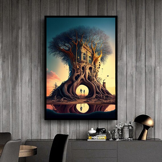 Tree House Wall Art Nature Art Nature Lover Gift S Forest Art Housing House Gift Kids Room Wall Decor Ready To Hang Print