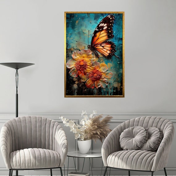 Butterfly Wall Art Or Poster Butterfly Home Decor Living Room Decor Print On Butterfly Wall Decor Ready To Hang Decor