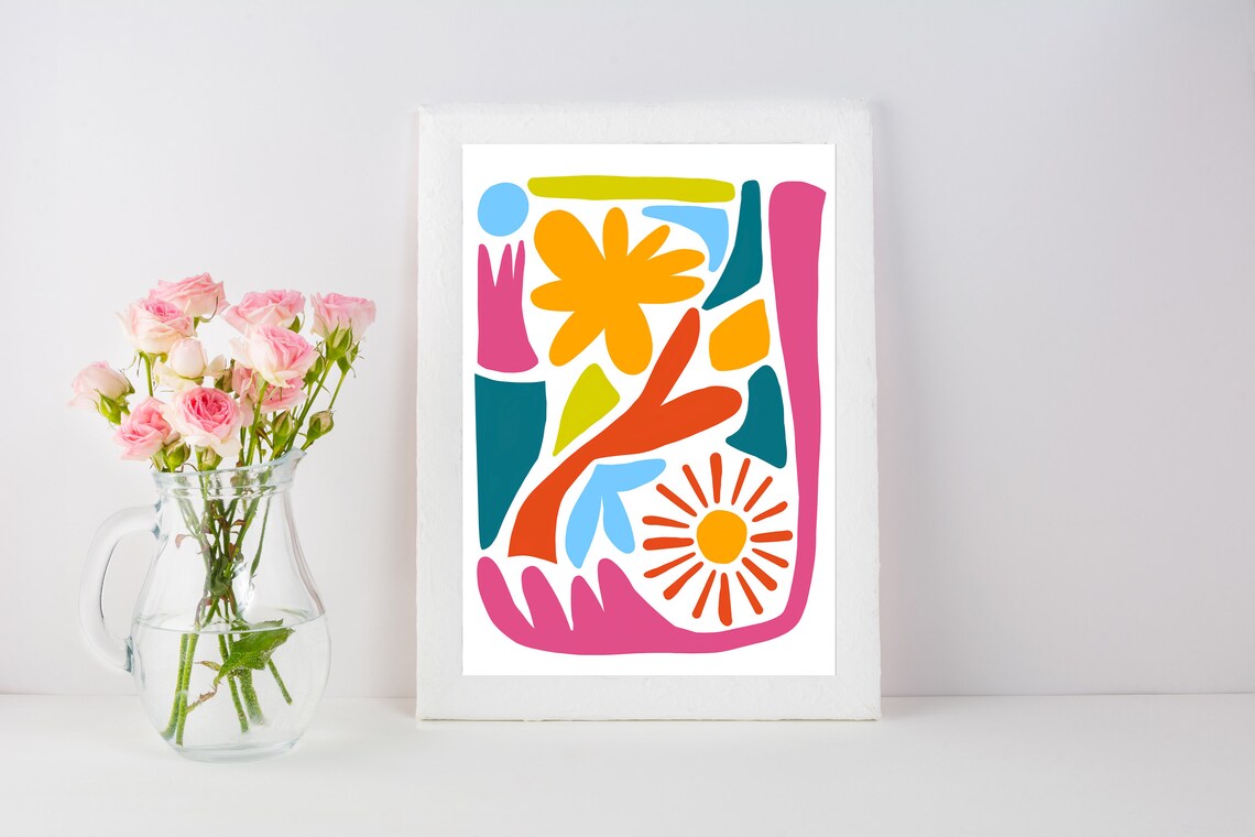 Colorful Cutout Shapes Matisse Style Modern Abstract Art Poster - Image 4