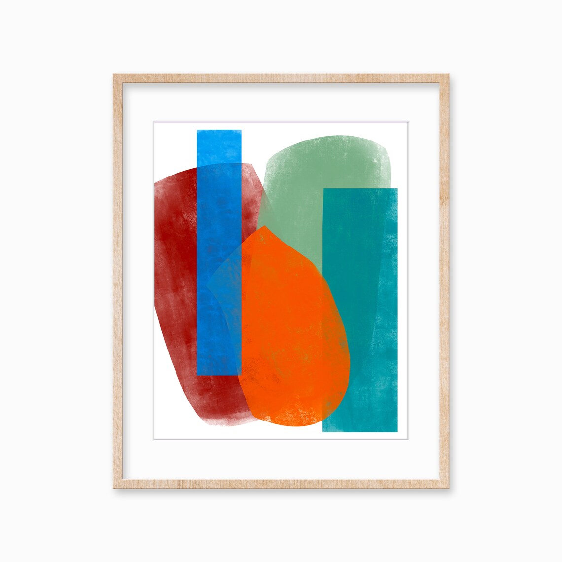Maximalist Colorful Abstract Art, Mid-Century Print