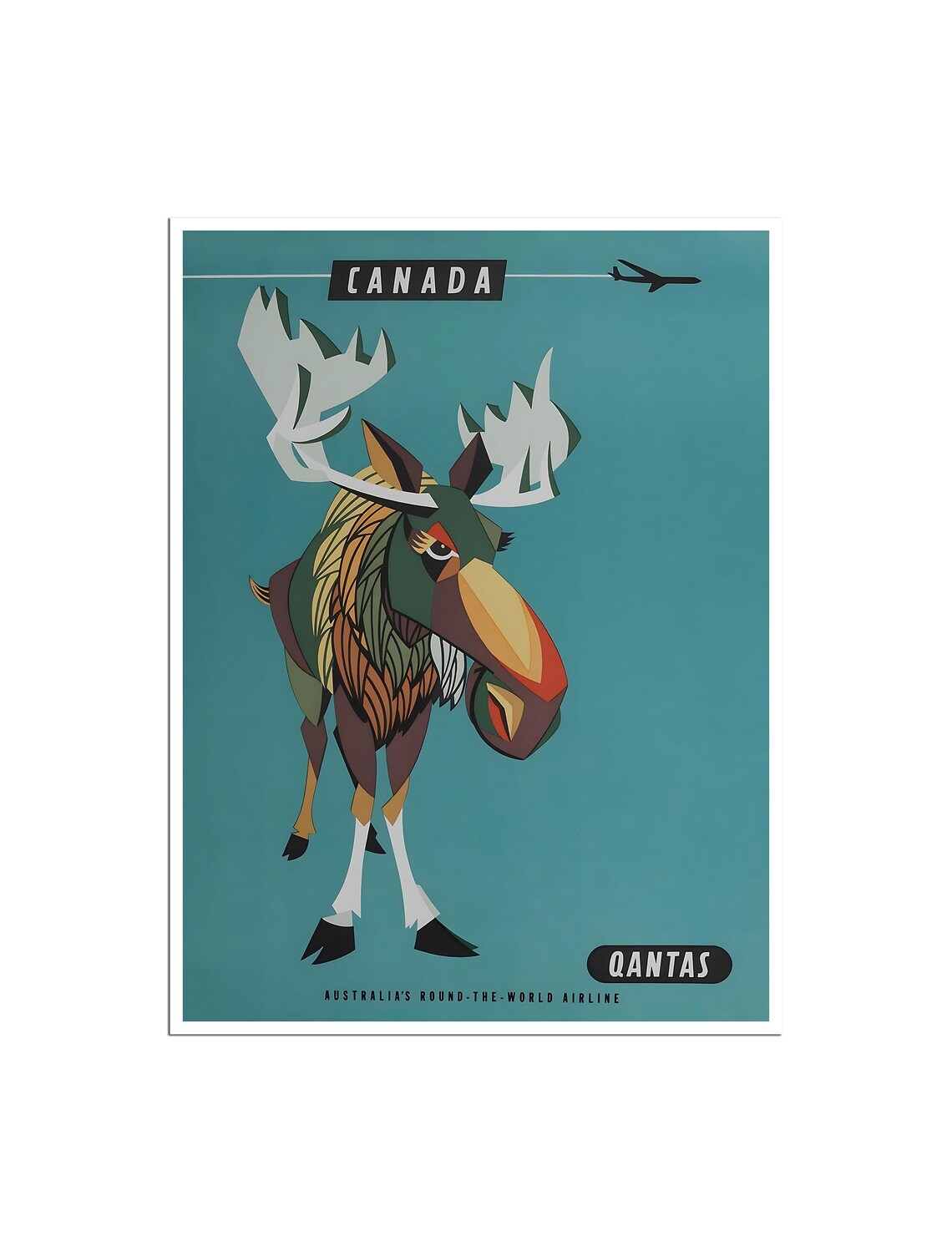 Canada Moose Travel Poster, Home Decor Wall Art