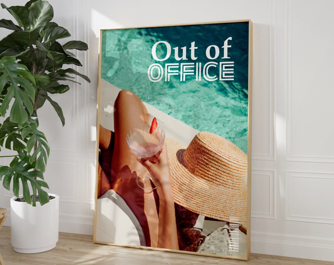 Out Of Office Newspapers Magazine Poster, Vintage Coastal - Image 3
