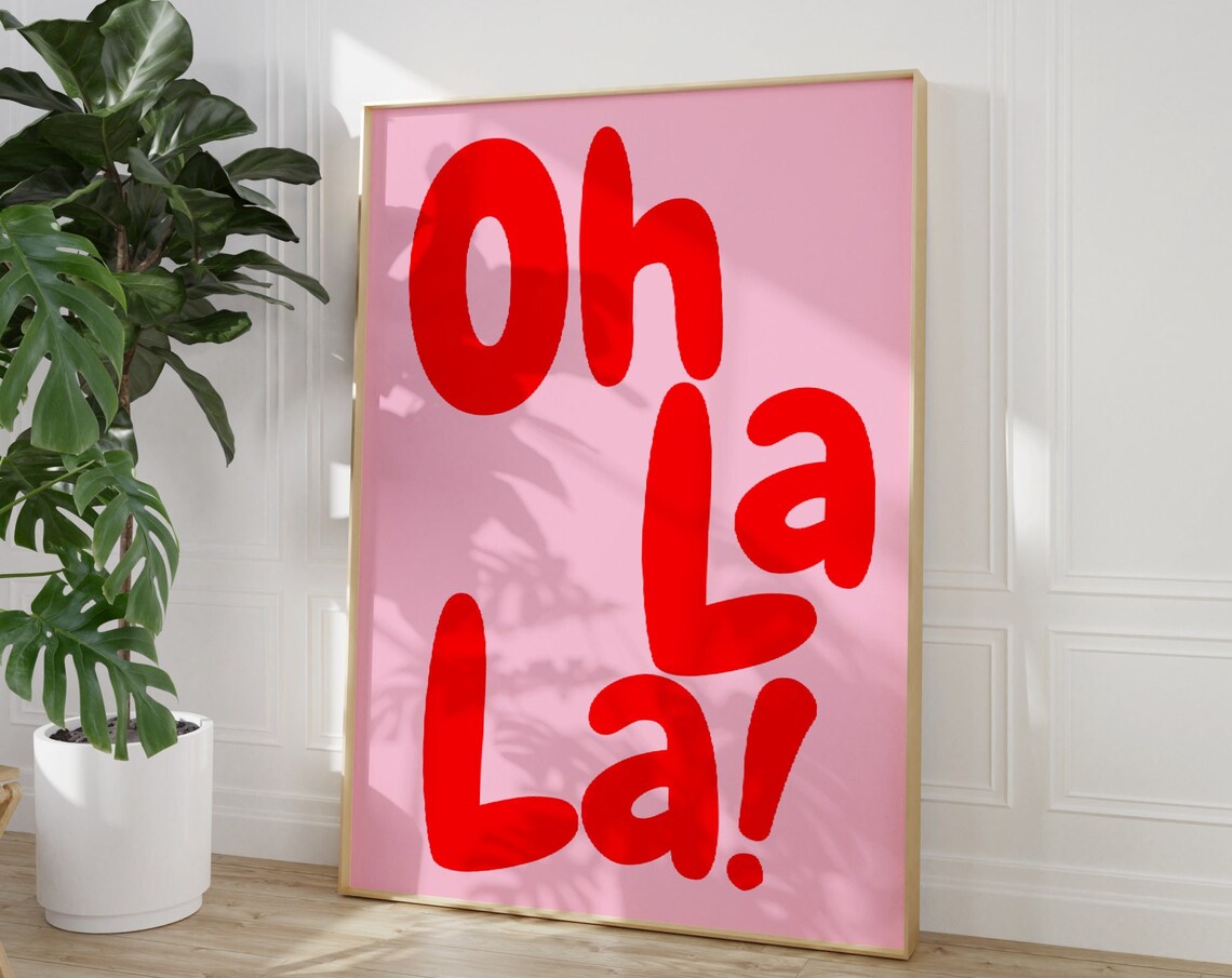Oh La La French Quote Typography Art Print - Image 3