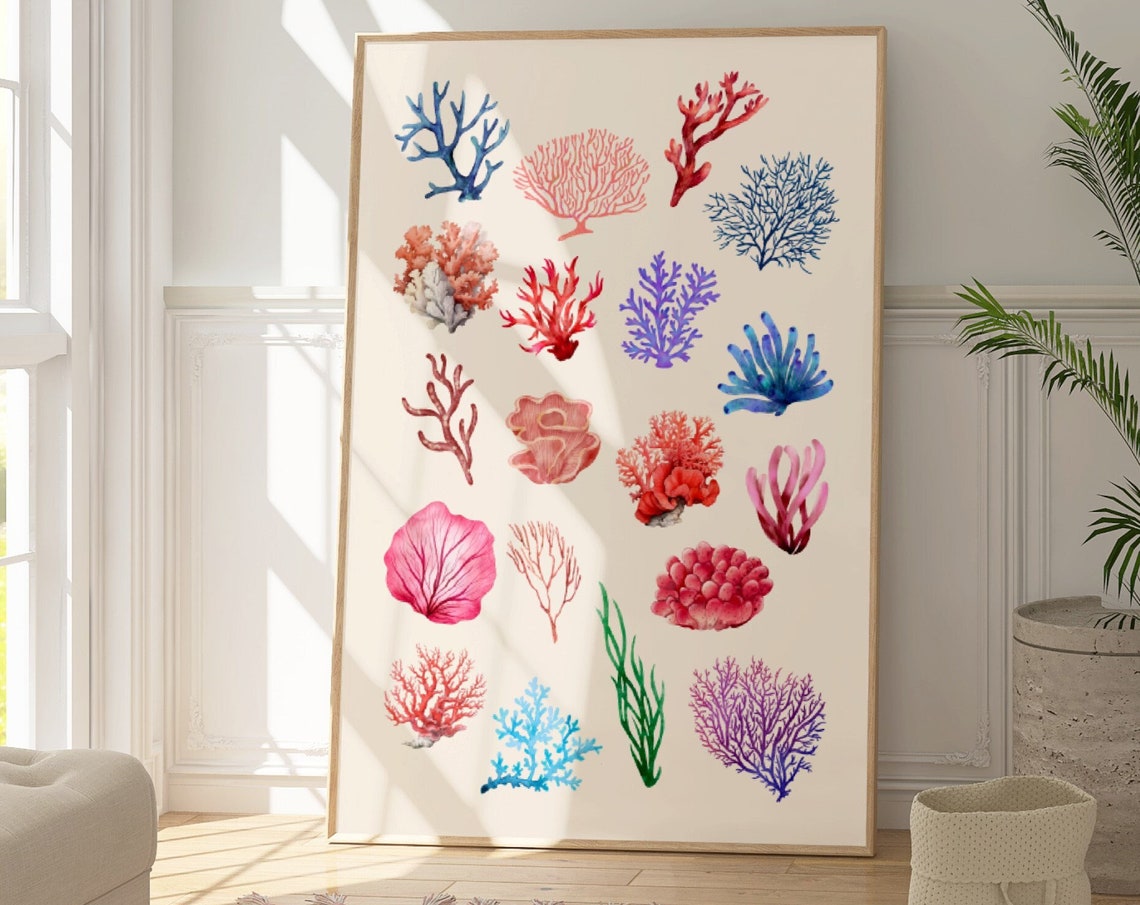 Coral Reef Watercolor Collection Poster Ocean Beach Coastal Decor - Image 4