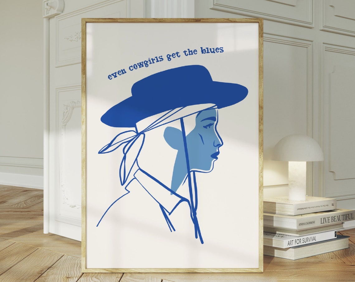 Even Cowgirls Get The Blues Print Western Wall Art Cowgirl Poster Cowboy Art Print Coastal Cowgirl Wall Art Howdy Poster Yee Haw Print Retro - Image 2