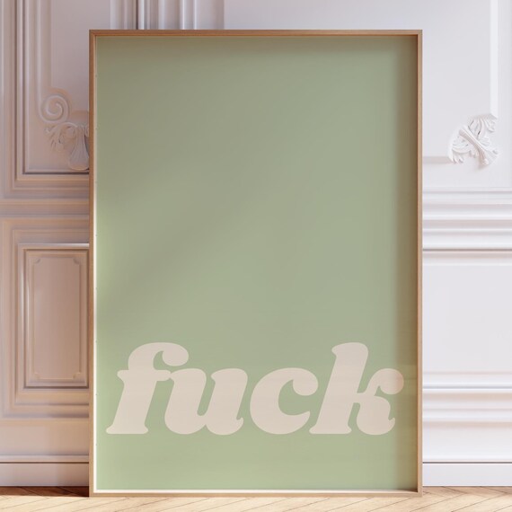 Fuck Typography Print Retro Swearing Poster Funny F Word Gift For Friend