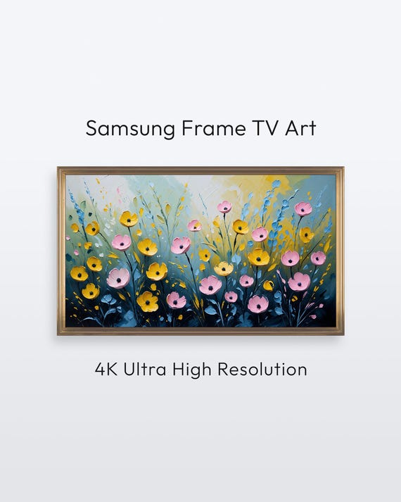 Samsung Frame Tv Spring Flowers Abstract Tulip Painting 4k Print