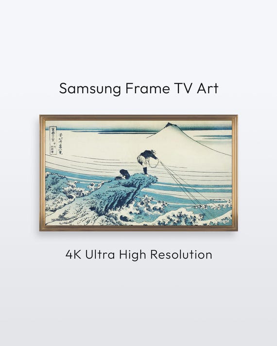 Samsung Frame Tv Art Mount Fuji Fishermen Hokusai Painting 4k Print