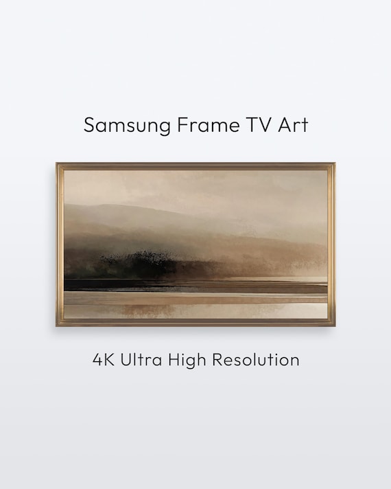 Neutral Abstract Minimalist Landscape Painting Frame TV Art Poster