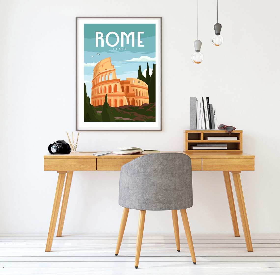 Rome Retro Travel Poster, Italy Travel Print - Image 2