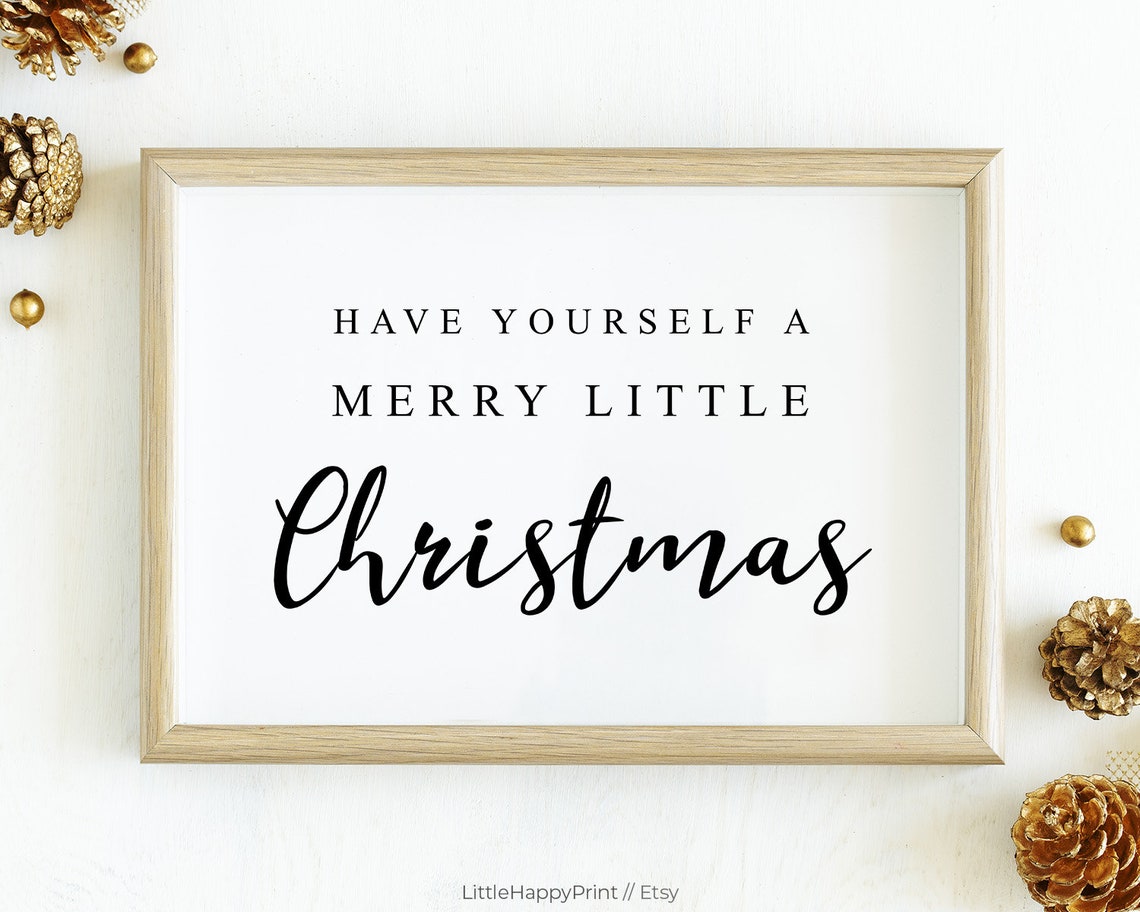 Have Yourself a Merry Little Christmas Black Script Holiday Wall Art