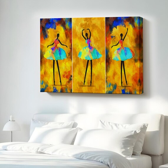 African Ballerina Girl Oil Painting Look Decorative Canvas Art Large Wall Motivation Modern Decor Print