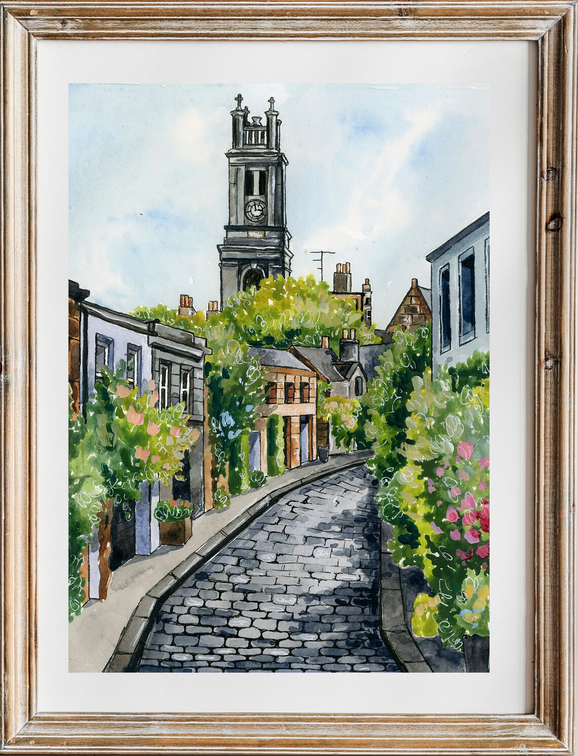 Circus Lane Edinburgh Painting, Scottish Art