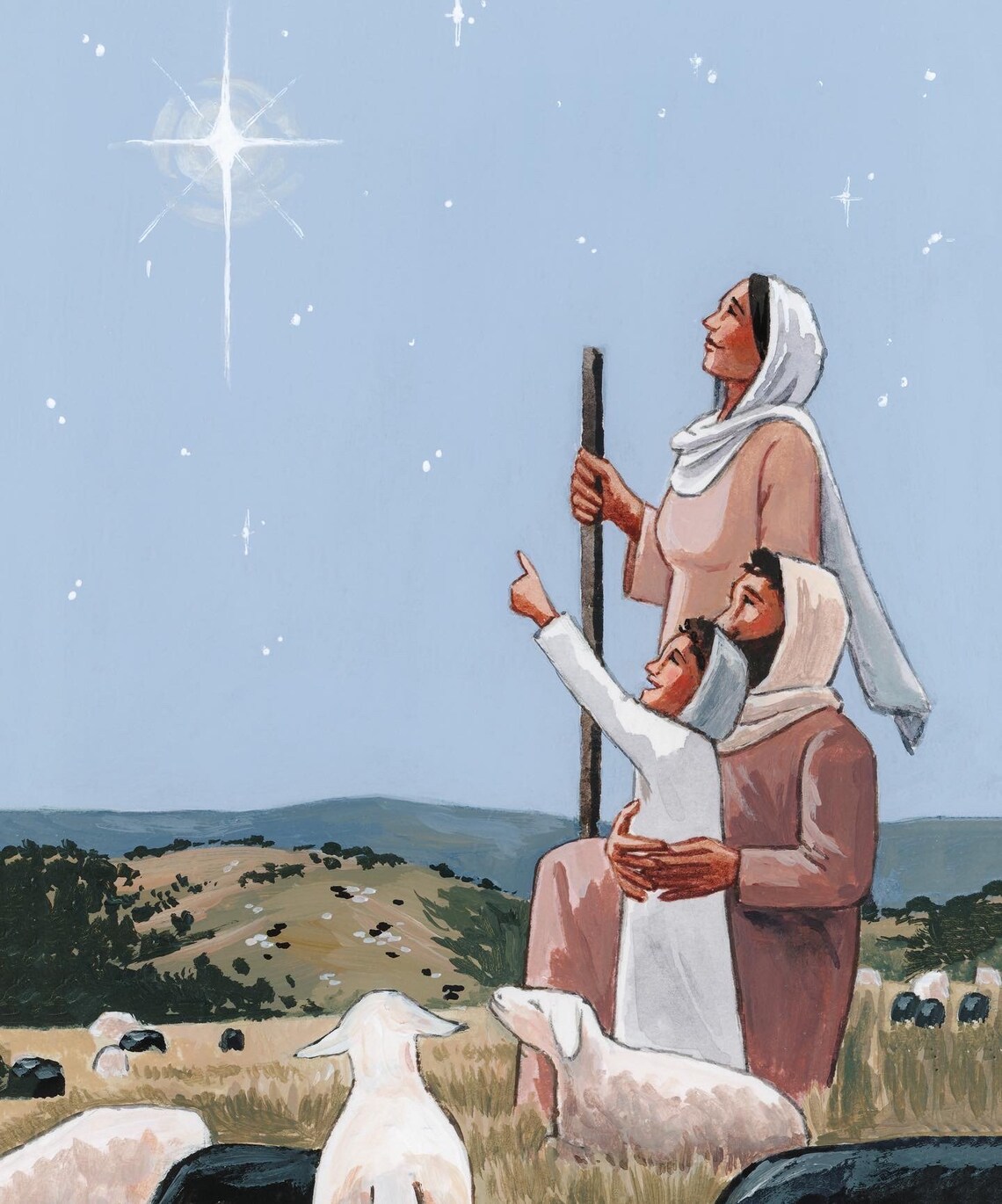 Abiding Shepherd Painting, Nativity Scene Art Print - Image 2