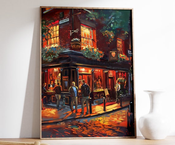 Vintage London Pub Print London Poster Cafe Art Retro Wall Art Food Drink Art Kitchen Poster Kitchen Decor Food Poster London Gift