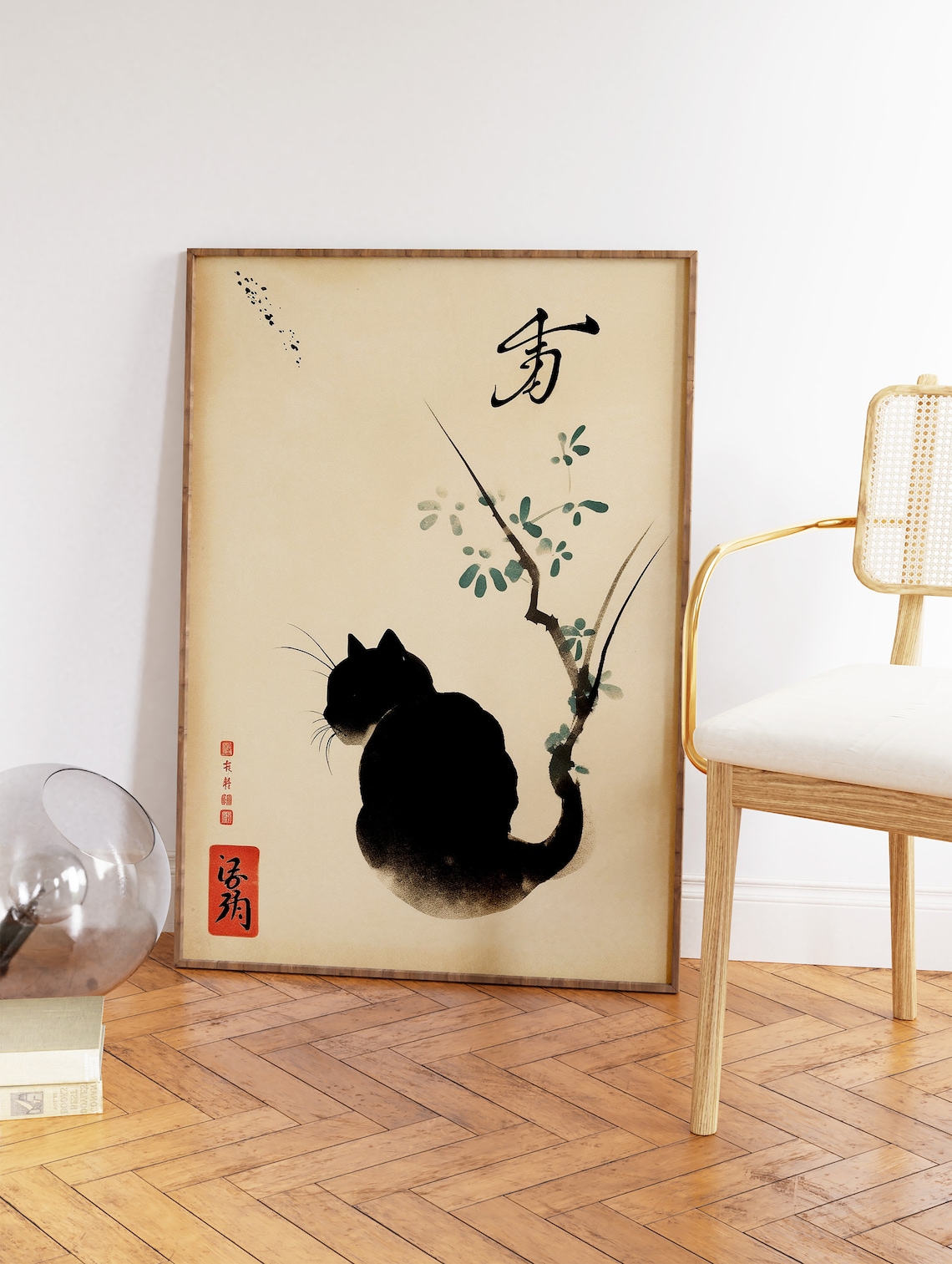 Vintage Japanese Cat Poster, Ukiyo-E Print - Image 2