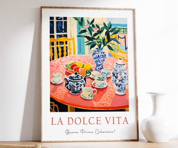 Coffee Poster Tea Print Italian Coffee Print Kitchen Decor Vintage Food Art Tea And Coffee Print Food And Drink Poster Food Gift