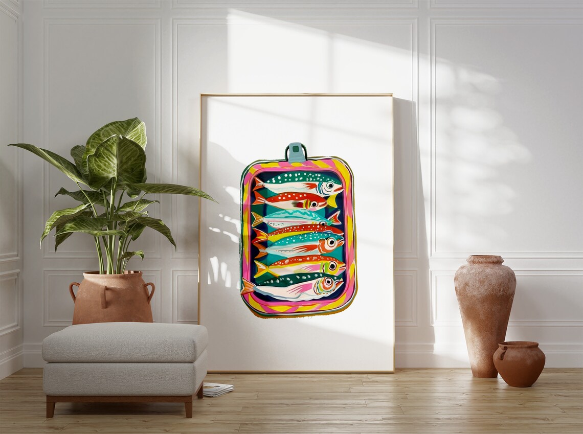 Sardines Food Poster, Vintage Kitchen Decor - Image 3