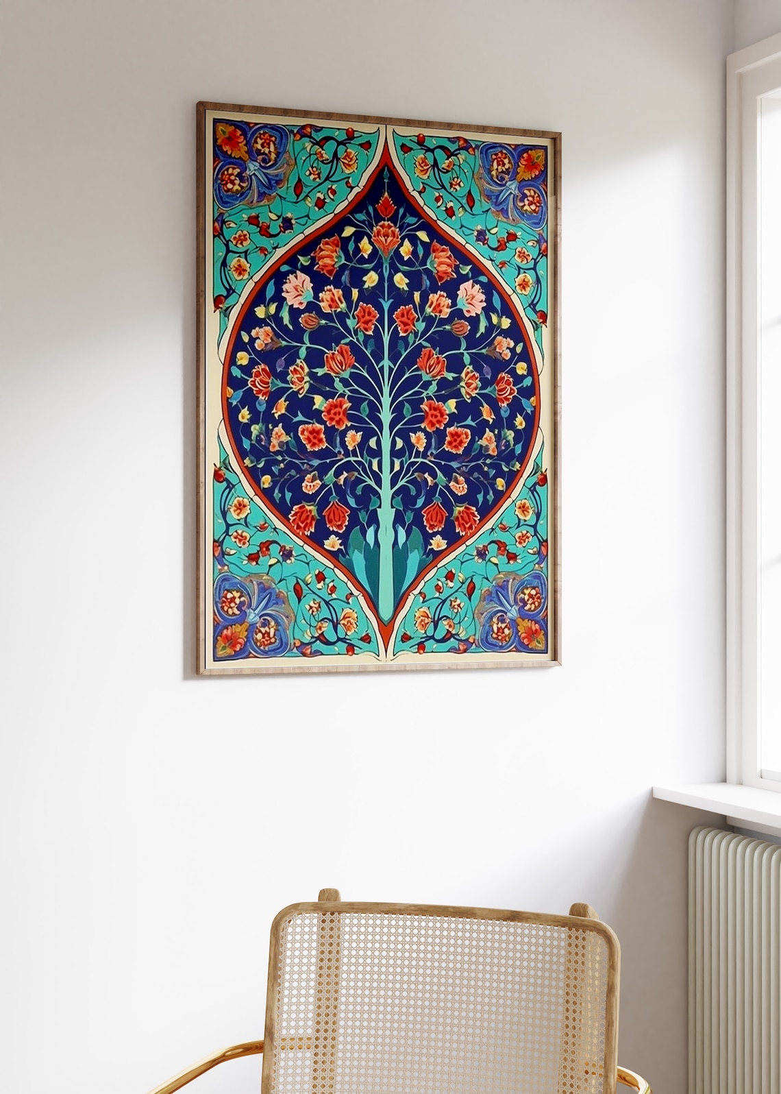 Islamic Floral Pattern Poster, Arabic Calligraphy Art Print - Image 3