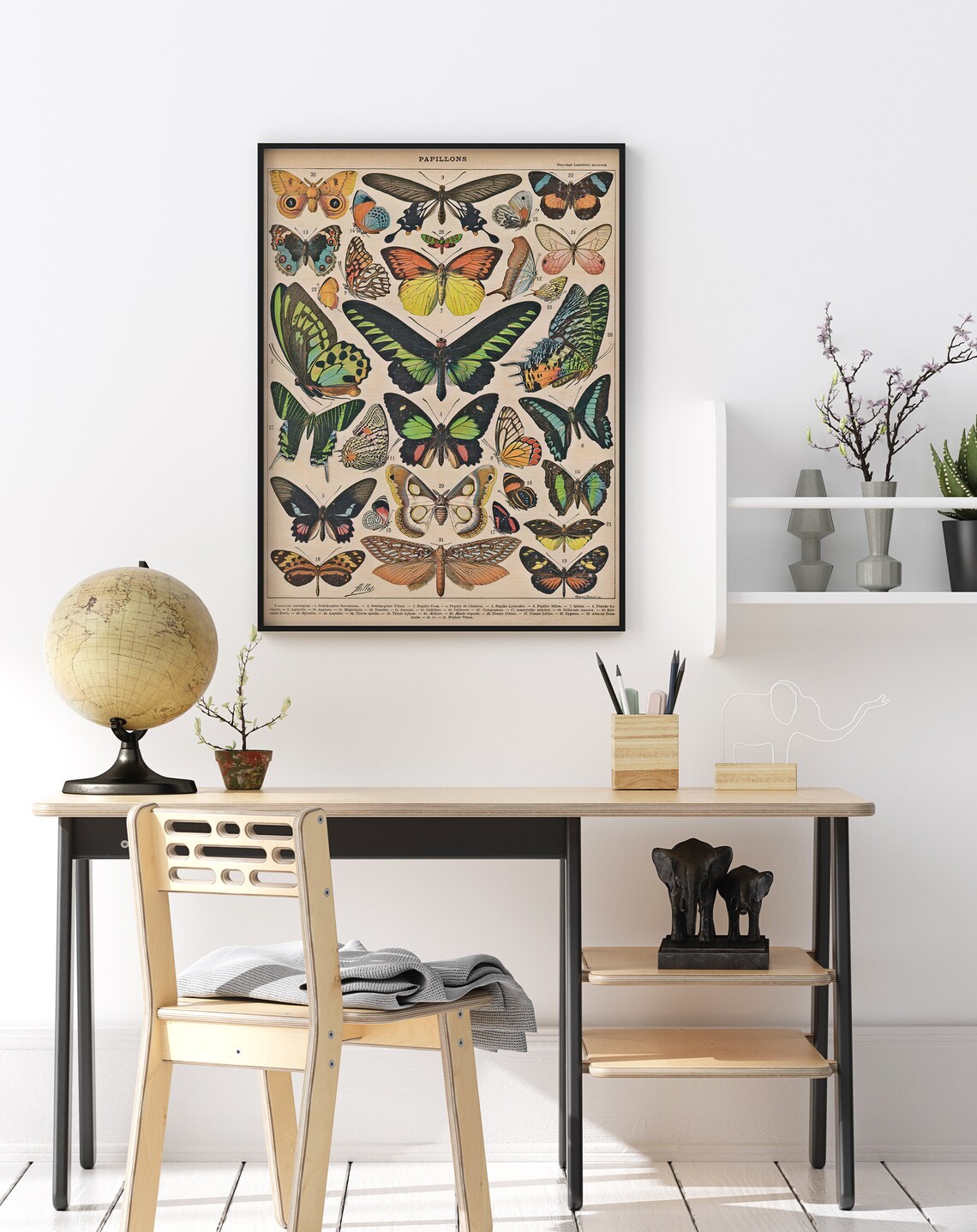 Adolphe Milliot Vintage Butterflies Art Poster - Image 2