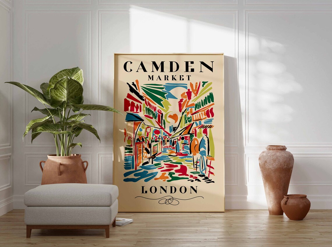 Camden Market Retro London Travel Poster - Image 3