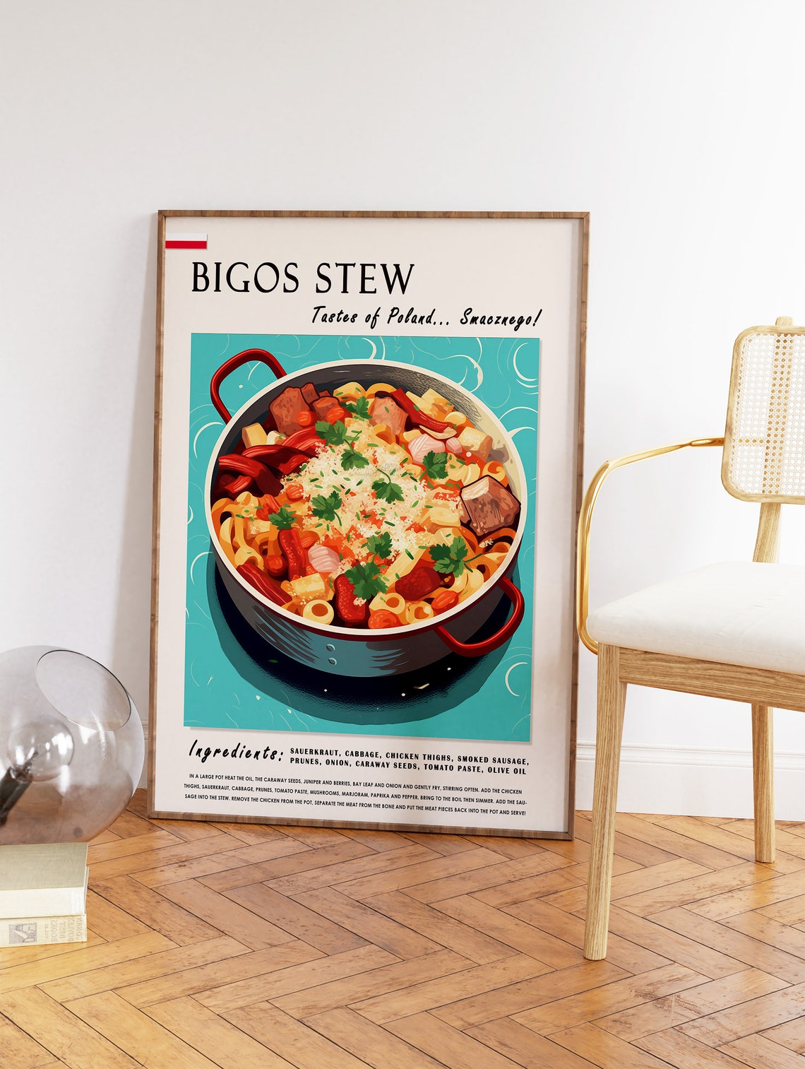 Bigos Stew Polish Food Poster Polish Food Print Eastern European Food Poster Kitchen Decor Polish Food Art Retro Print Food Gift - Image 2