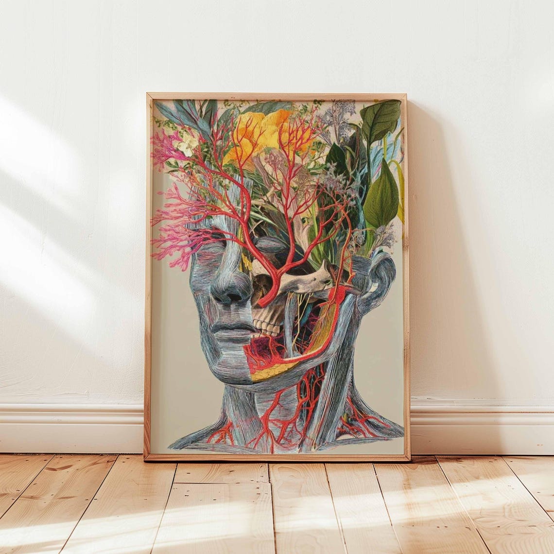 Human Face Vascular Tree Botanical Anatomy Surreal Art Poster