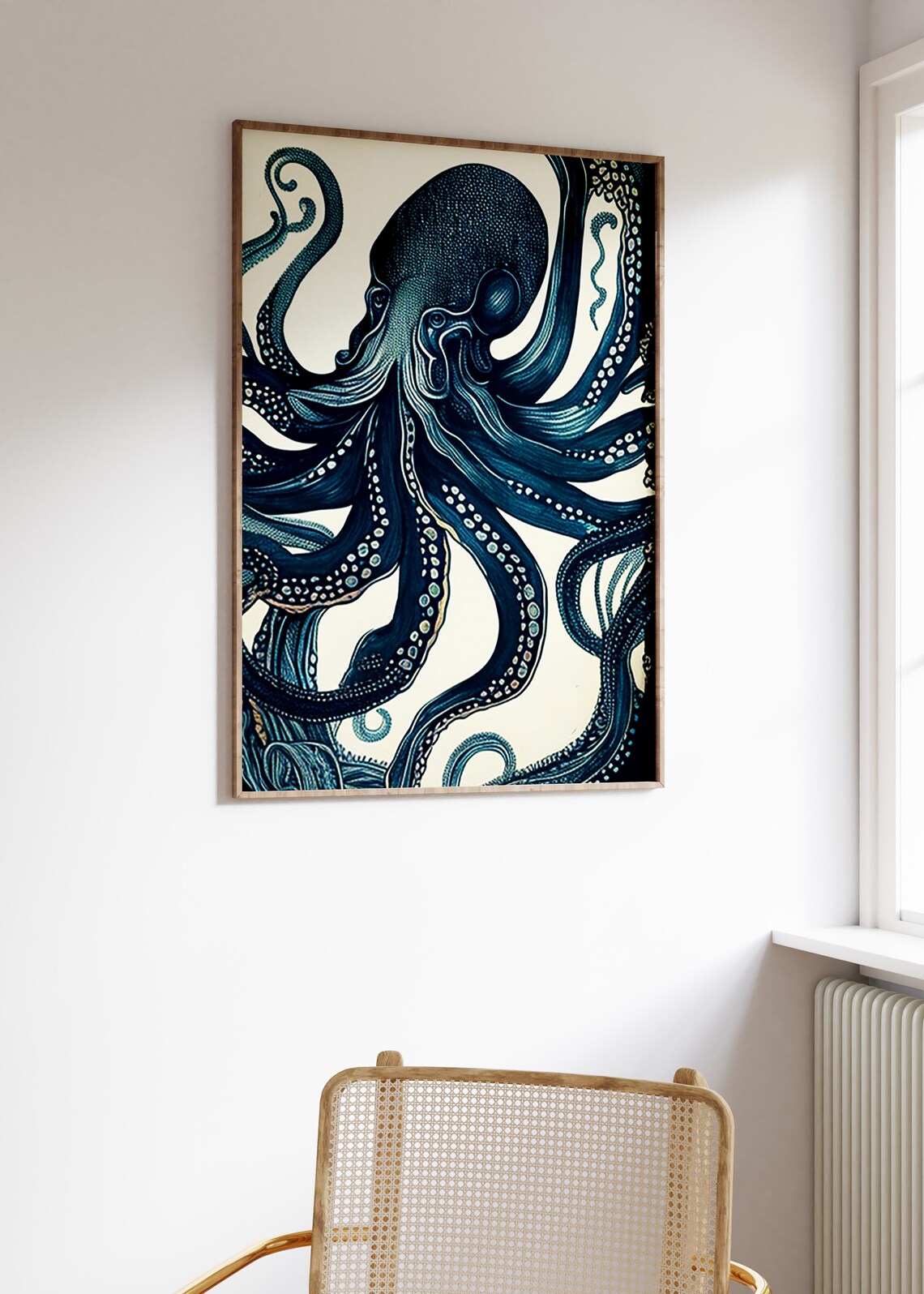 Vintage Octopus Poster, Retro Sea Life Art Print - Image 3