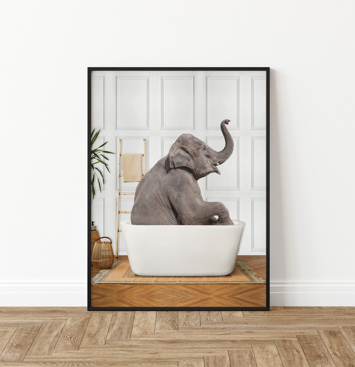 Animal In Bath Bathtub Poster Elephant Poster Animal Wall Art Decor Bathroom Decor Home Decor Animal Gift Office Decor A1a2a3a4 - Image 3