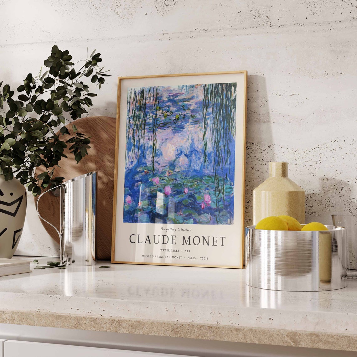 Claude Monet Water Lilies 1919 Blue Pond Impressionist Art Print - Image 3