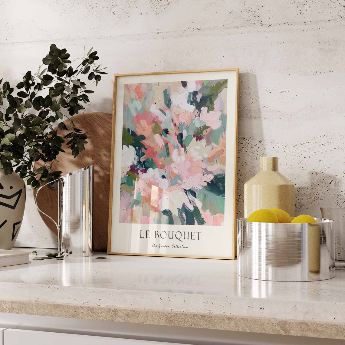 Le Bouquet Pastel Floral Abstract Garden Collection Art Print - Image 2