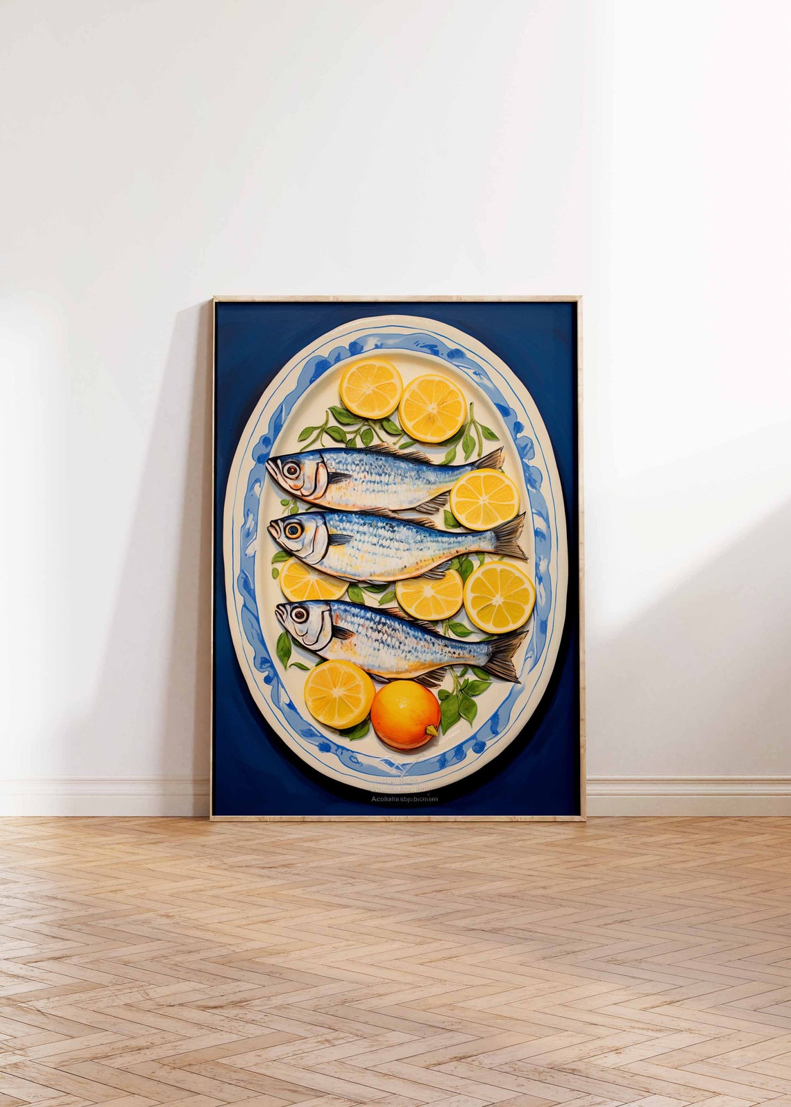 Sardines and Lemons Vintage Seafood Kitchen Food Illustration Poster - Image 2