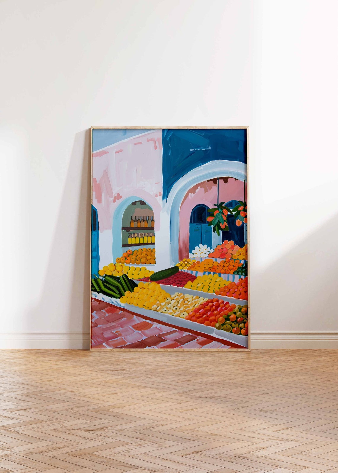 Middle Eastern Fruit Market Colorful Spice Bazaar Painting Poster - Image 2