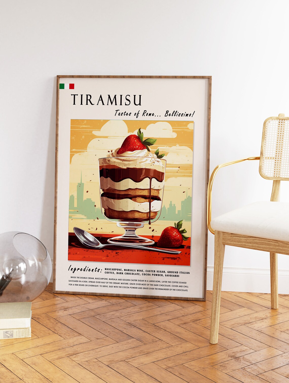 Italian Tiramisu Poster, Retro Kitchen Art Print - Image 2