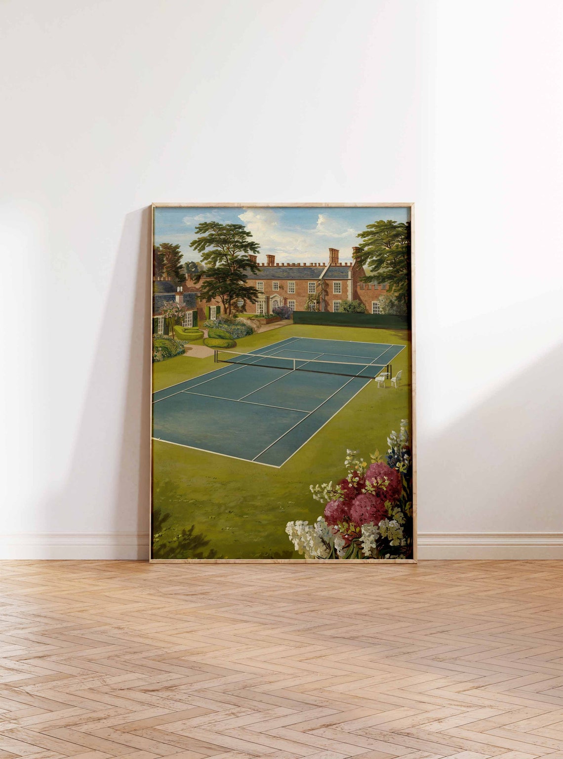 Tennis Poster Tennis Court Art Sports Wall Art Tennis Gift Botanical Print Floral Art Tennis Decor Sport Poster Wall Art Poster - Image 3