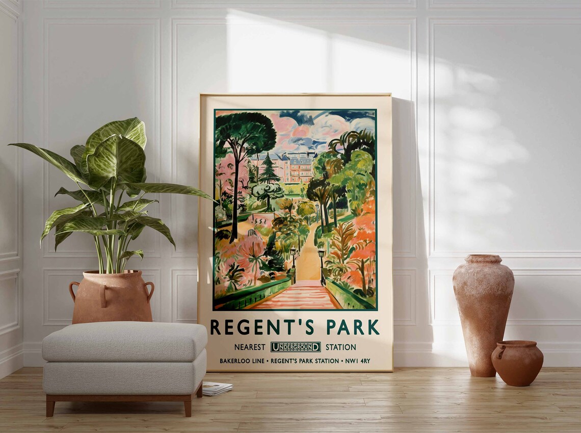 Regent's Park Vintage London Underground Station Travel Poster - Image 3
