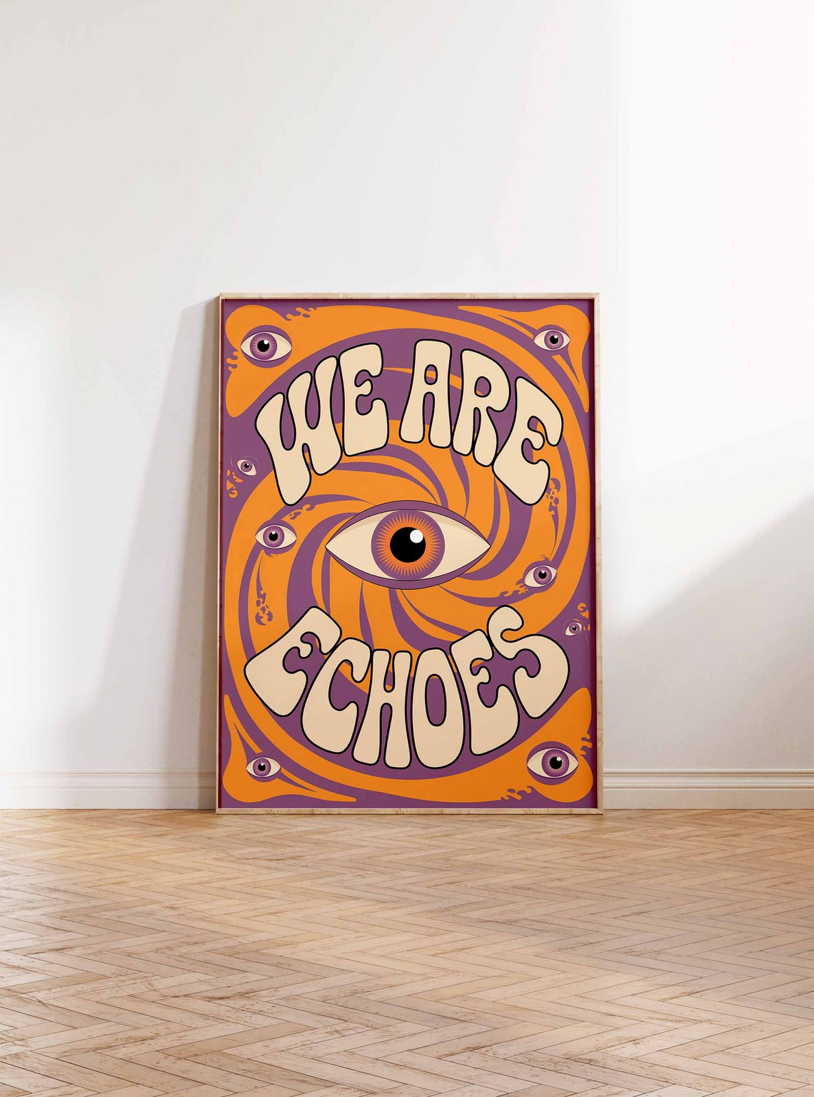 We Are Echoes Psychedelic Swirl Eye Vortex Retro 70s Art Poster - Image 2