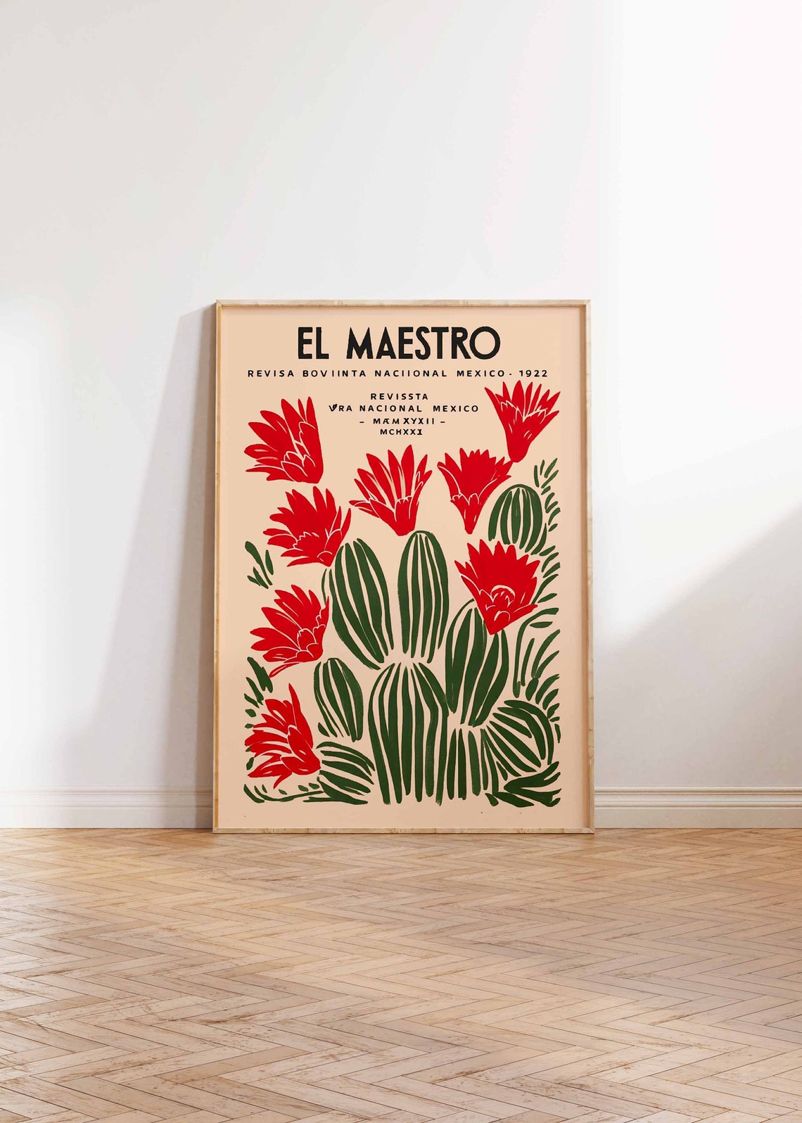 El Maestro Vintage Mexican Magazine Cover Blooming Cactus Poster - Image 3