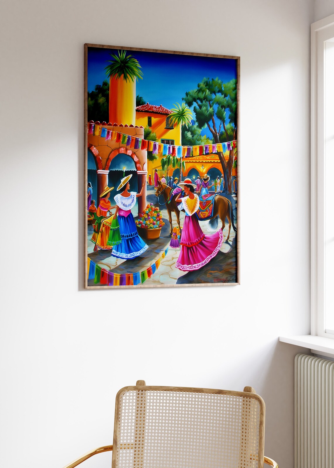 Mexican Culture Floral Vintage Art Print - Image 3