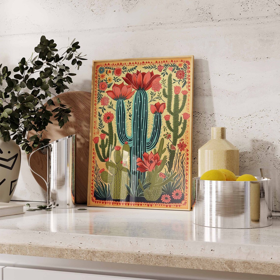 Vintage Mexican Cactus Poster, Latin Decor Art Print - Image 2