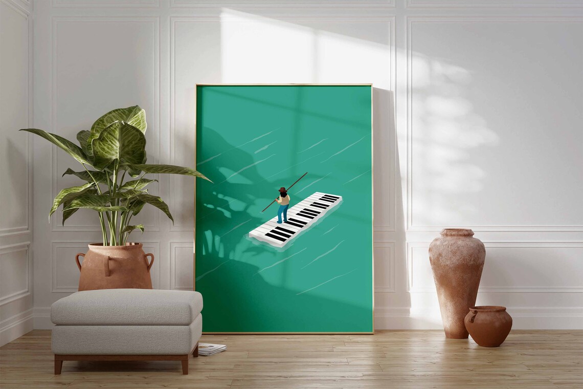 Piano Music Retro Poster, Vintage Music Wall Art - Image 2