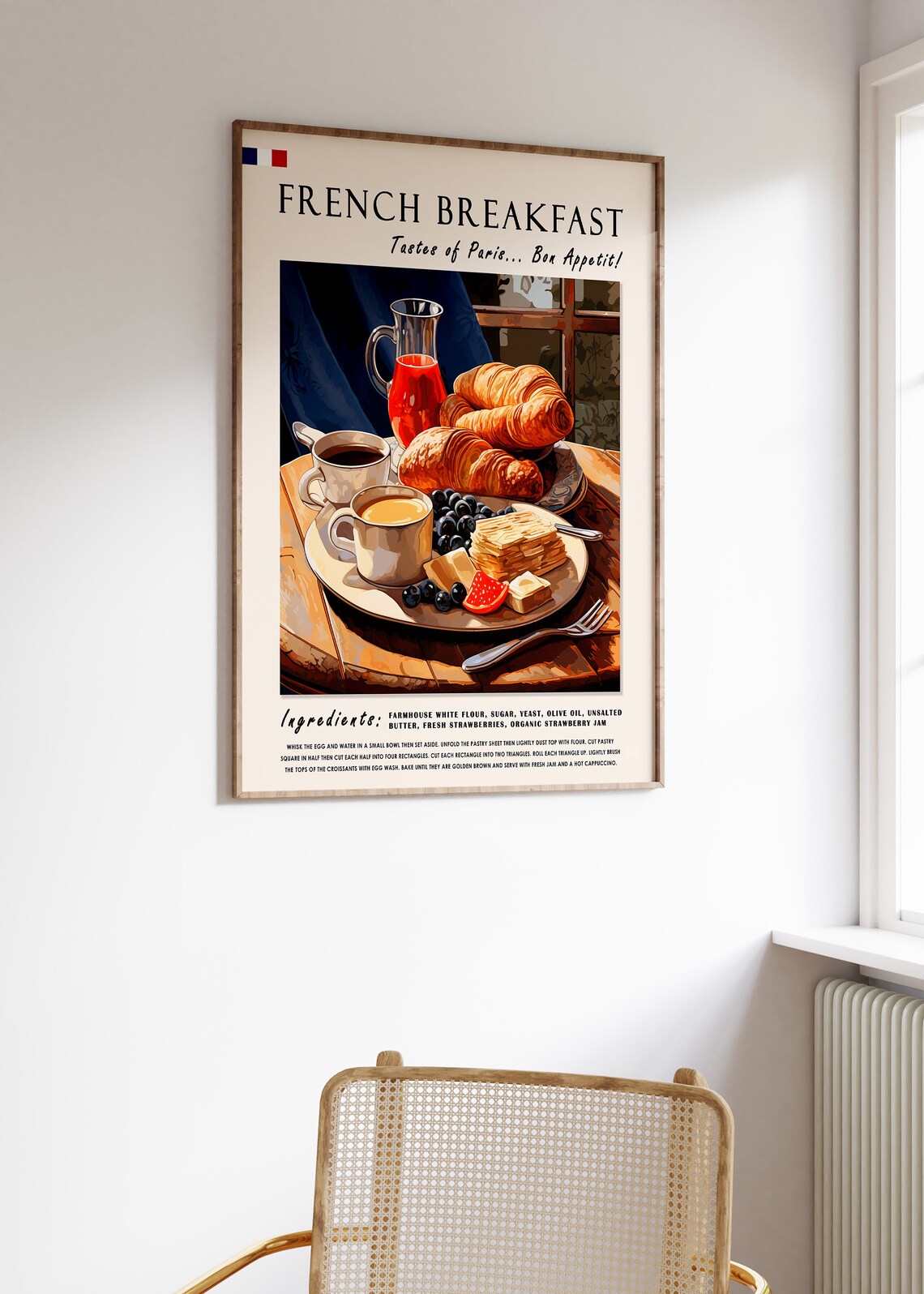 French Breakfast Croissants Kitchen Art Print - Image 3