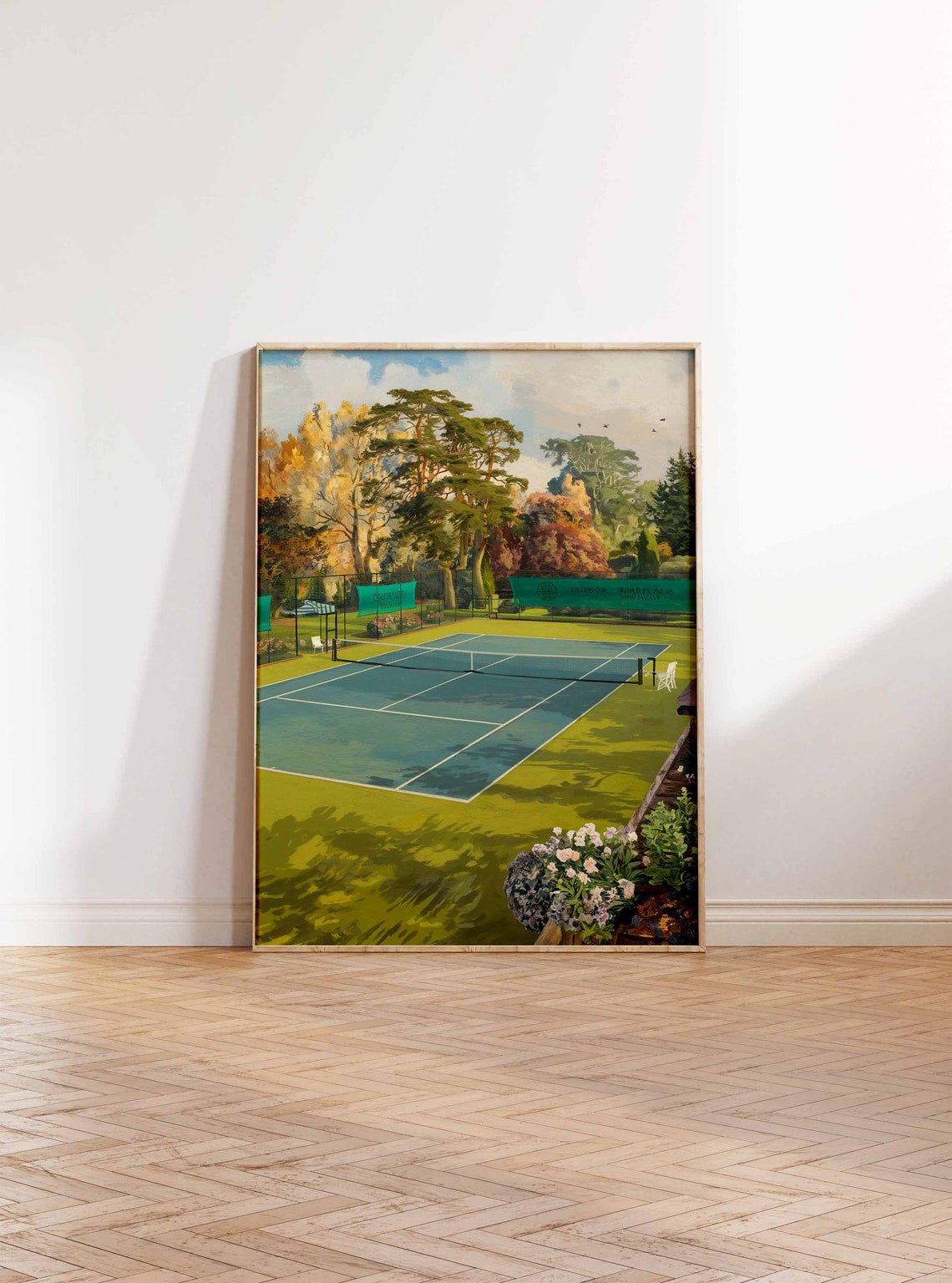 Tennis Poster Tennis Court Art Sports Wall Art Tennis Gift Botanical Print Floral Art Tennis Decor Sport Poster Wall Art Poster - Image 3
