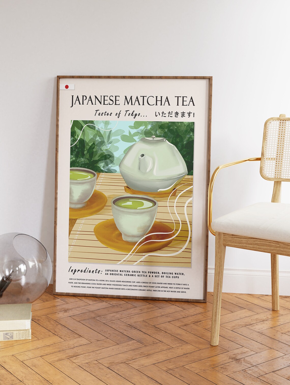 Japanese Matcha Green Tea Teapot And Cups Tastes Of Tokyo Poster - Image 3