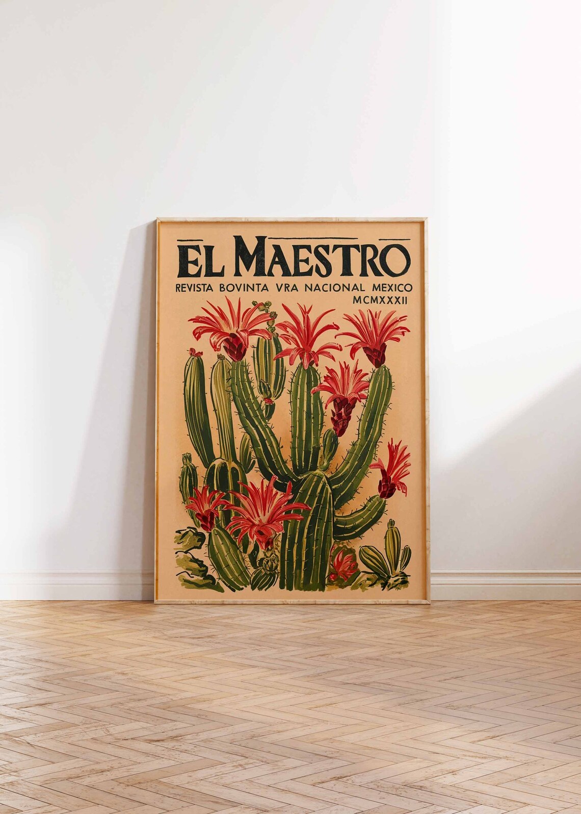 Mexican Cactus Floral Decor Poster Print - Image 3