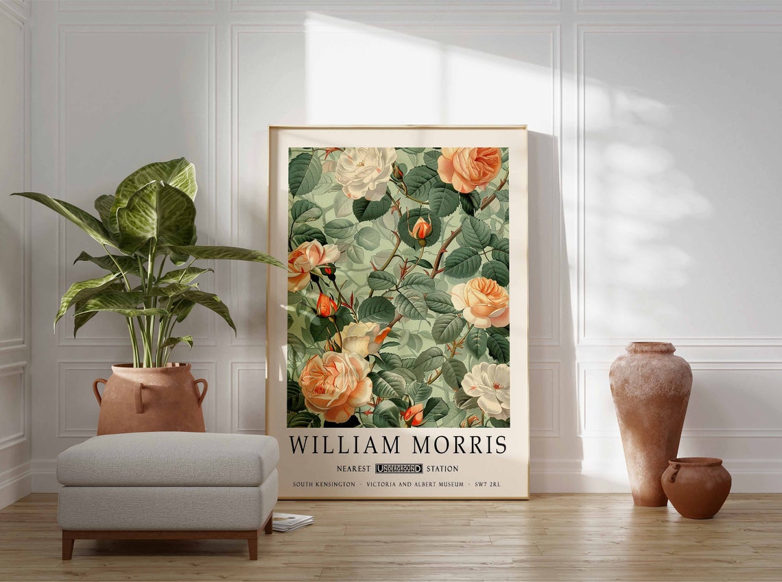 William Morris Floral Roses Victoria And Albert Museum Poster - Image 3